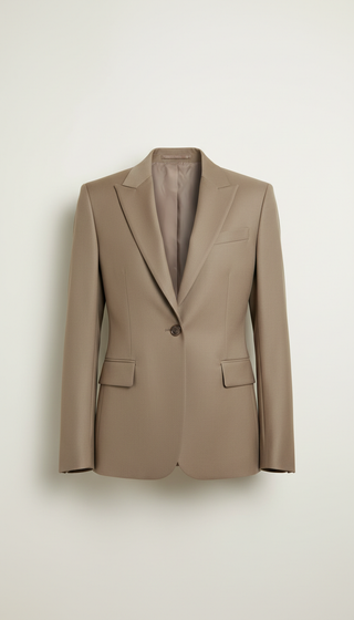 Structured taupe blazer in wool