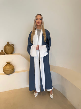 Elegance Contrast Open Abaya