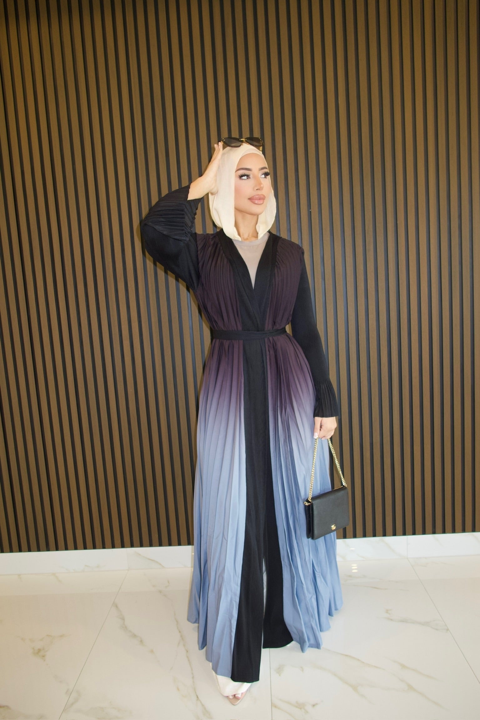 ombre pleated kimono