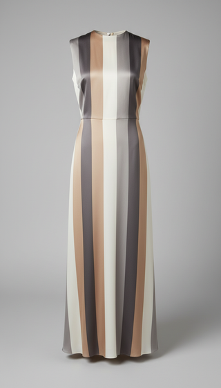 Silk column dress with fluid drape